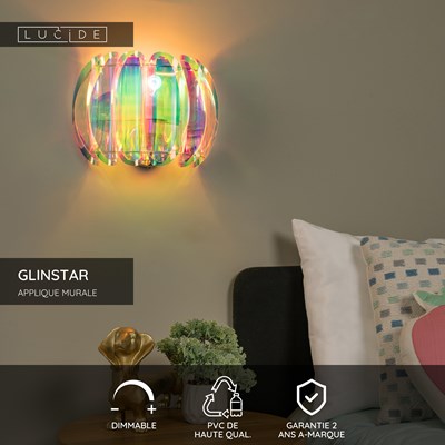 Lucide GLINSTAR - Applique murale - 1xE27 - Multicolor